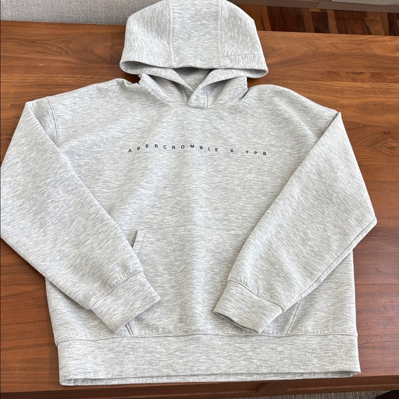 Abercrombie & Fitch YPB Neoknit Active Logo Popover Hoodie Grey Size 15-16 - Picture 3 of 7
